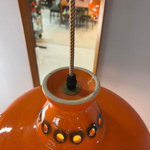 Keramiklampe orange aus Westdeutschland