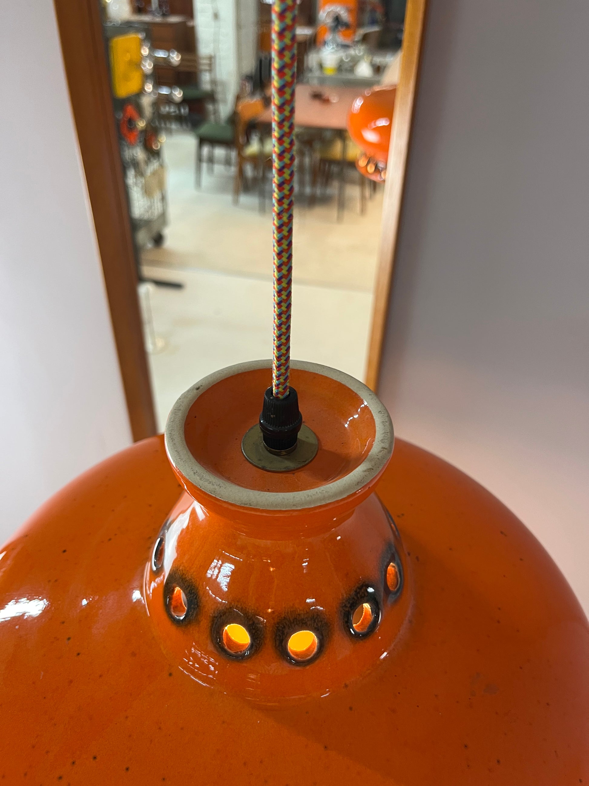 Keramiklampe orange aus Westdeutschland