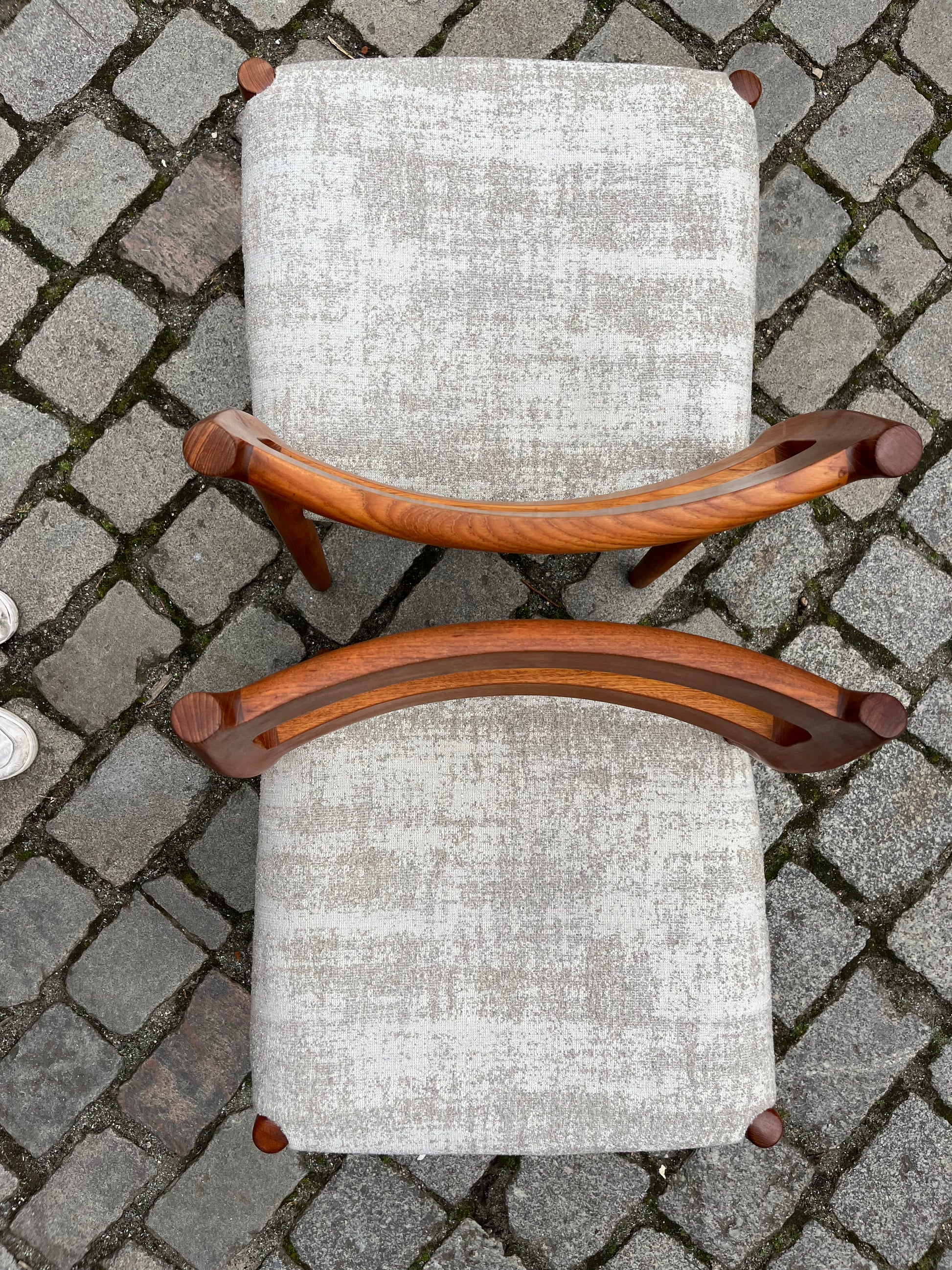 Polsterstuhl hellgrau Teak von J.L. Møller