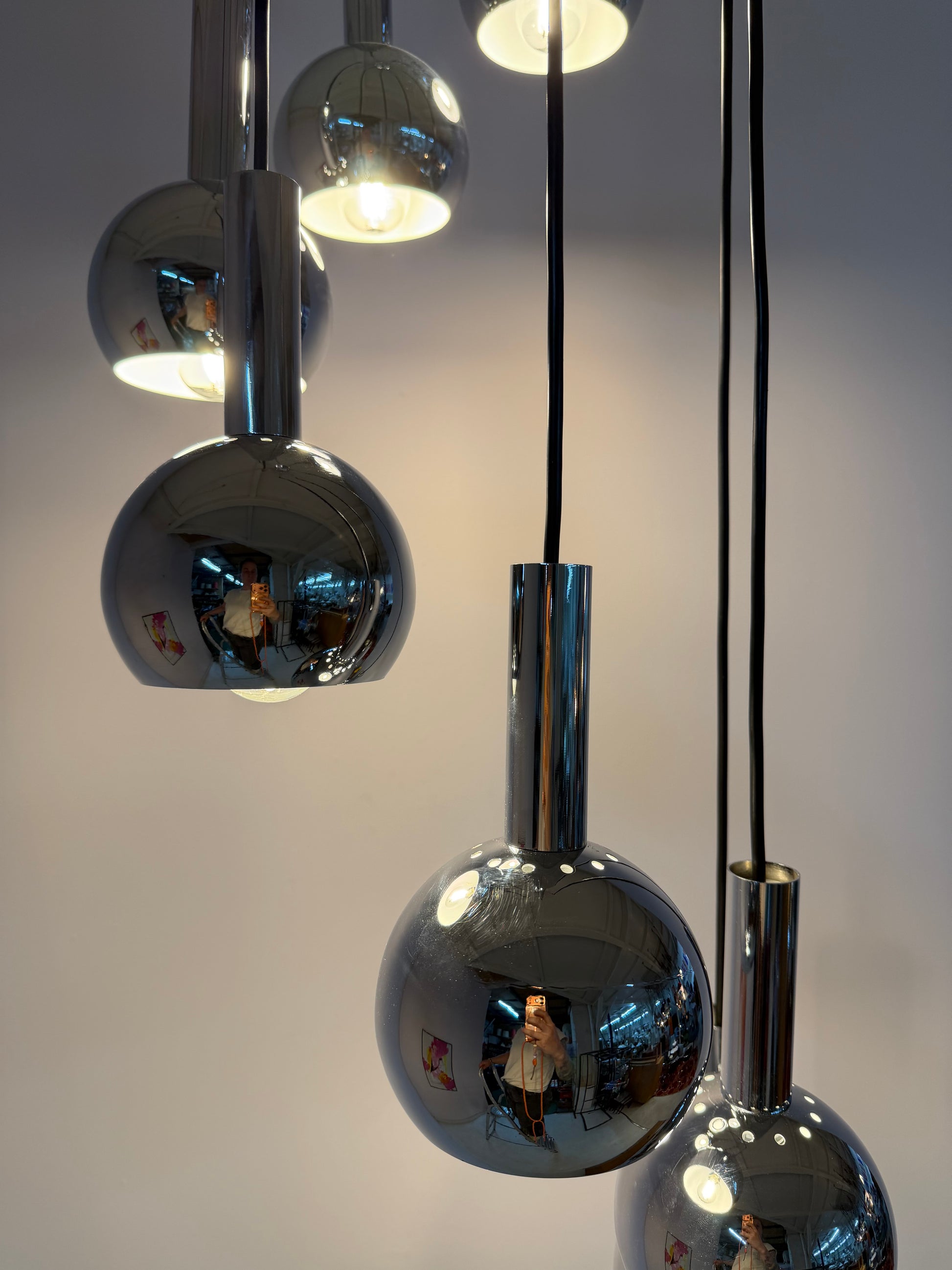 Kaskadenlampe 7-flammig Chrom von Richard Essig