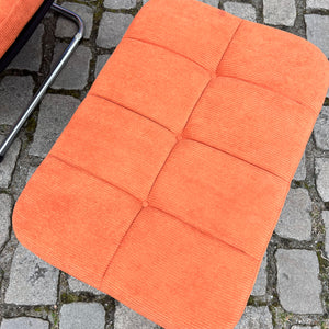 Sessel orange Cord Chrom mit Ottomane von pol international