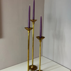 Set: Trio hohe Kerzenständer Messing