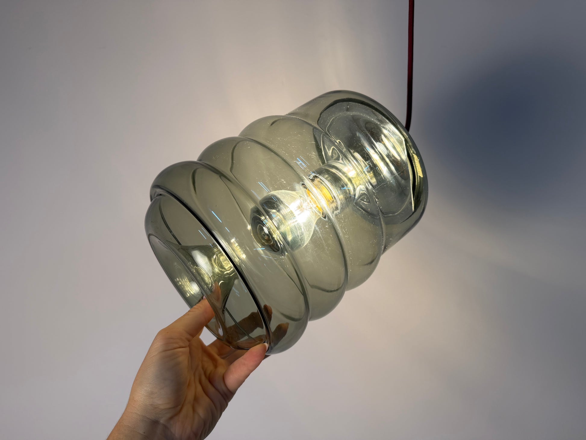 Hängelampe Rauchglas Chrom von Peill & Putzler