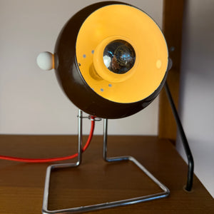 Kugel Tischlampe braun silber aus Dänemark