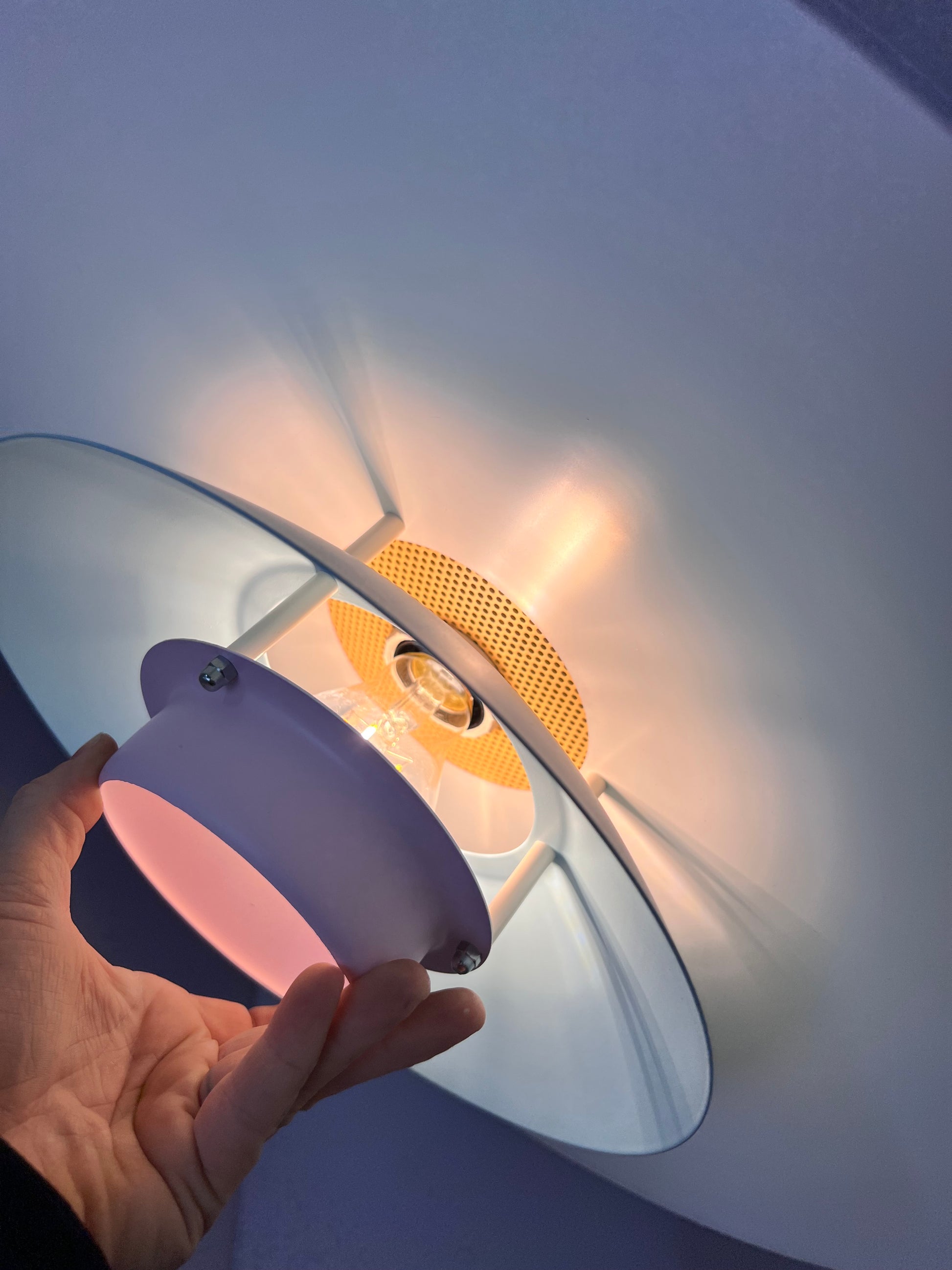 Lamellenlampe neu lackiert rosa mint