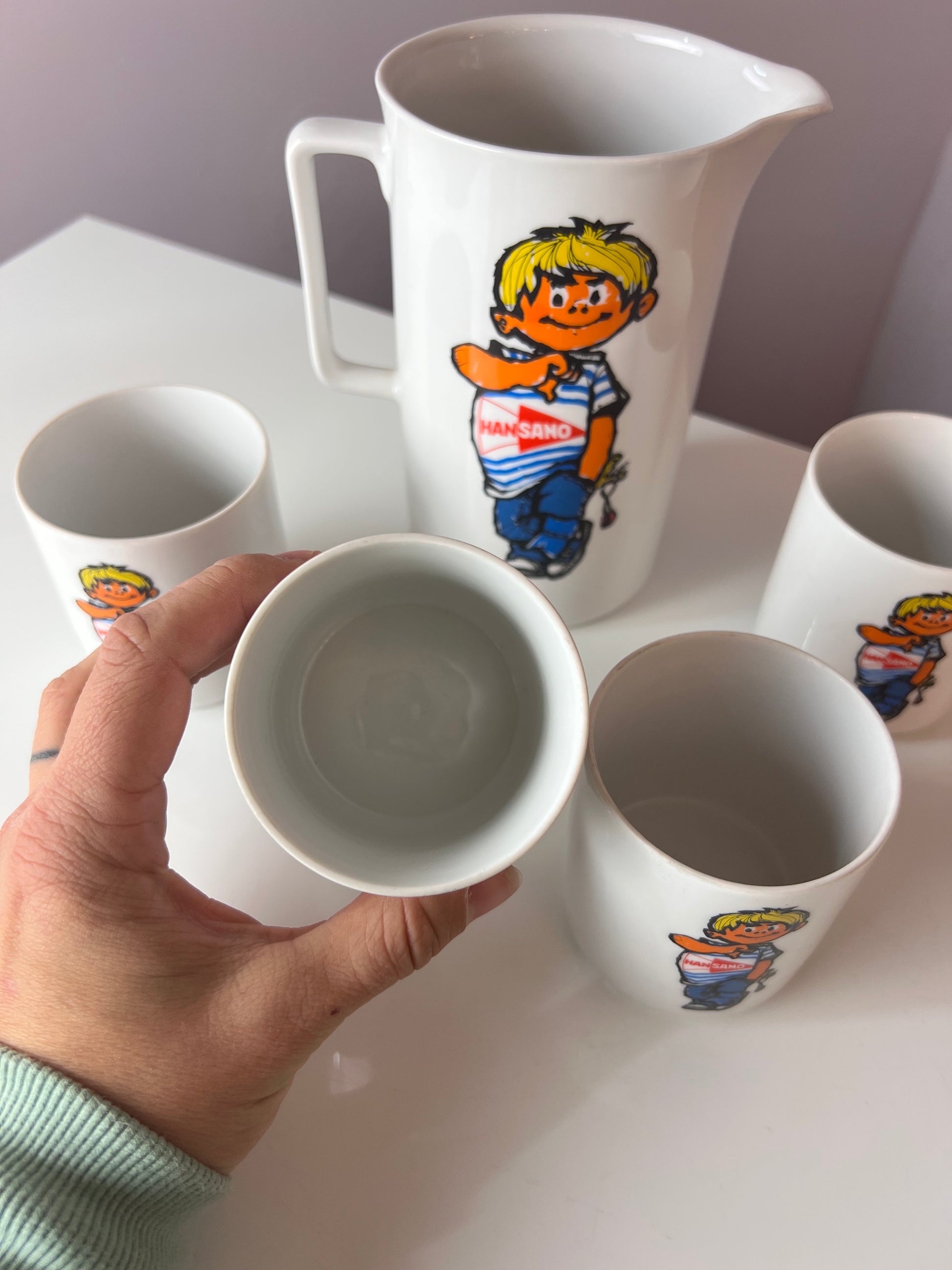 Set: 4 Becher & 1 Kanne Hansano von Schirnding Bavaria