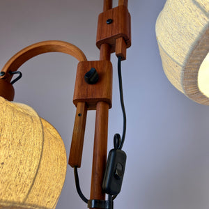 Stehlampe Teak und Seide von DOMUS