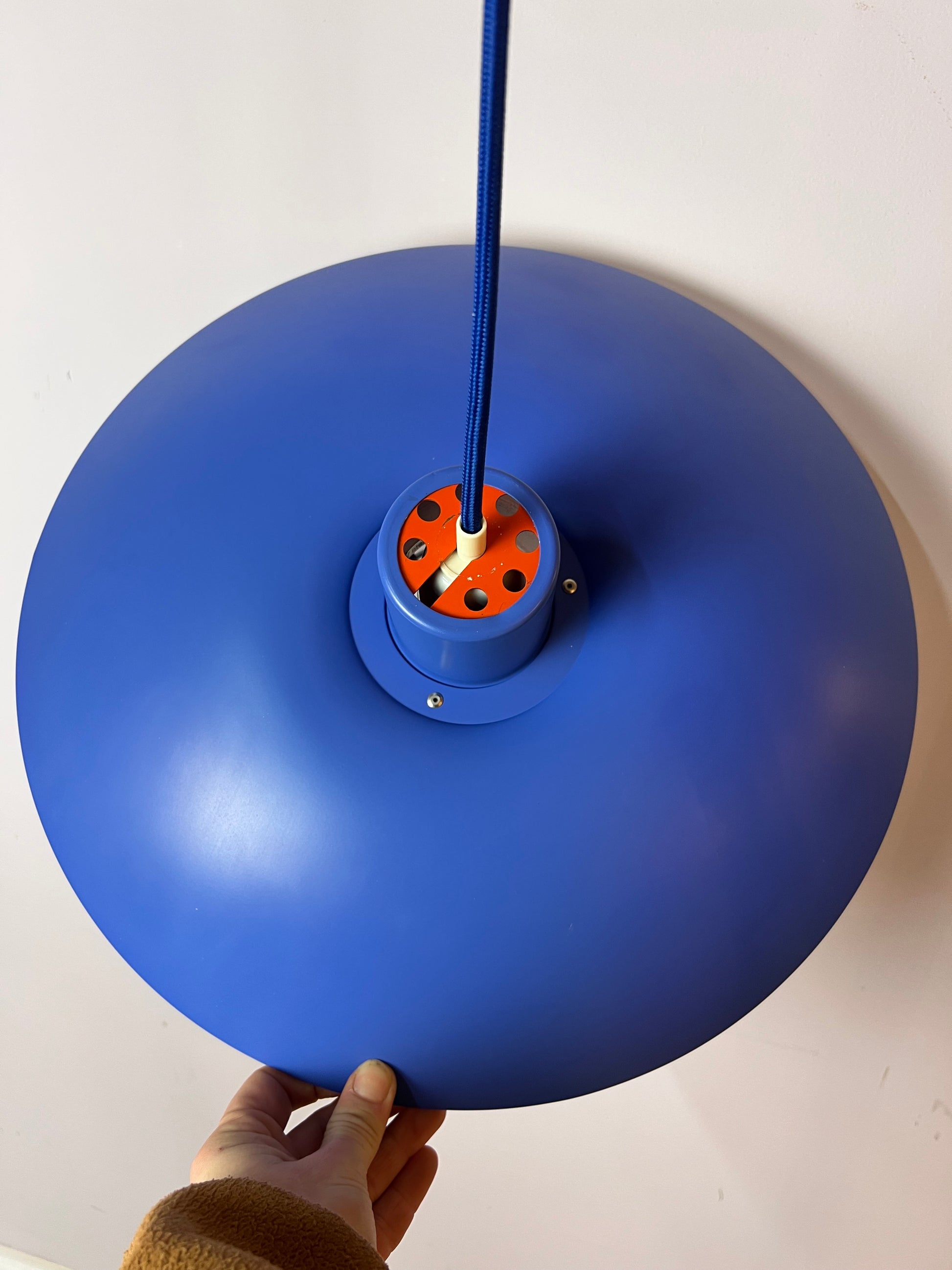 Lamellenlampe PH4 blau von Poul Henningsen für Louis Poulsen