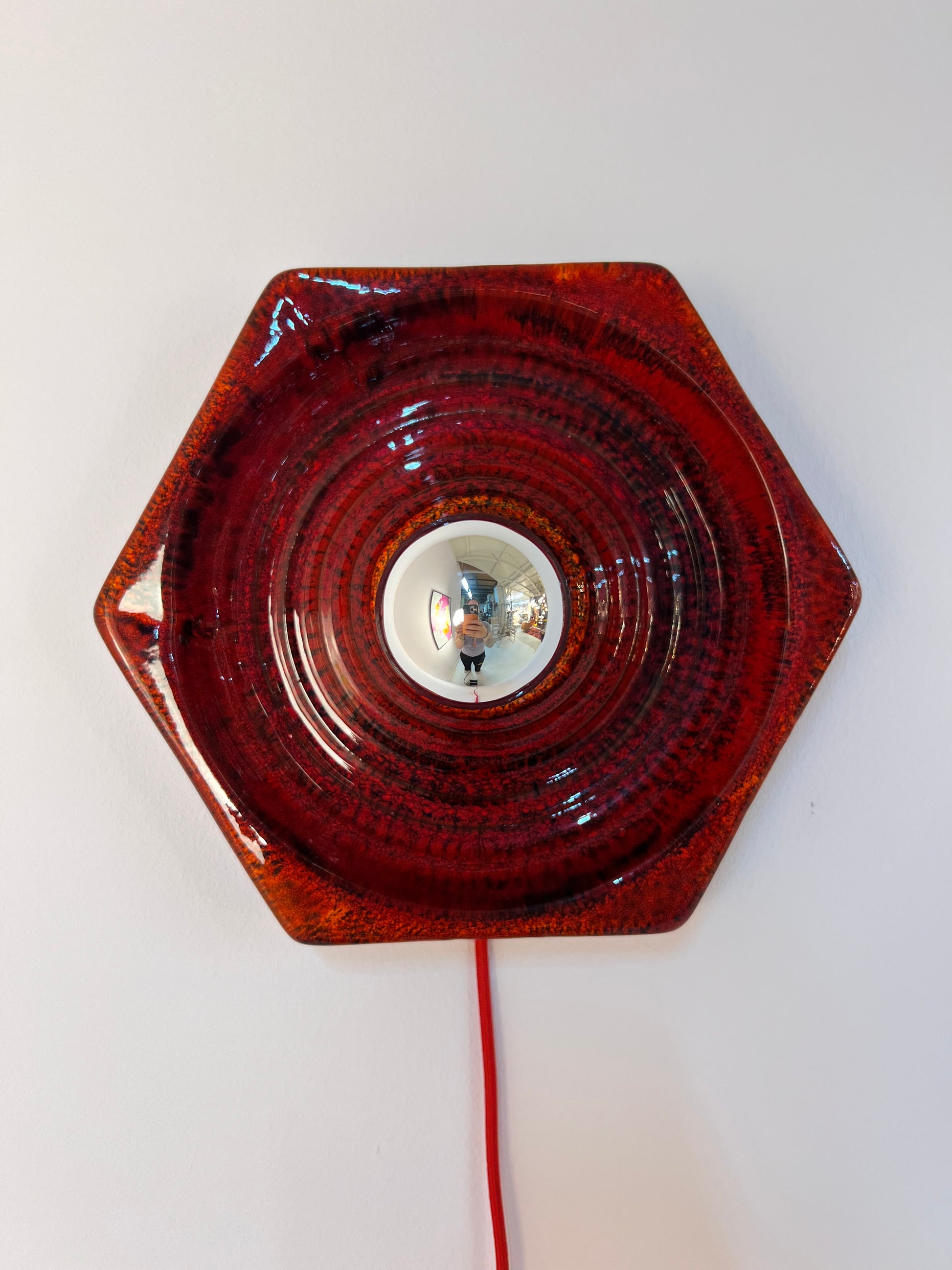 Wandlampe rot Keramik von Hustadt Leuchten