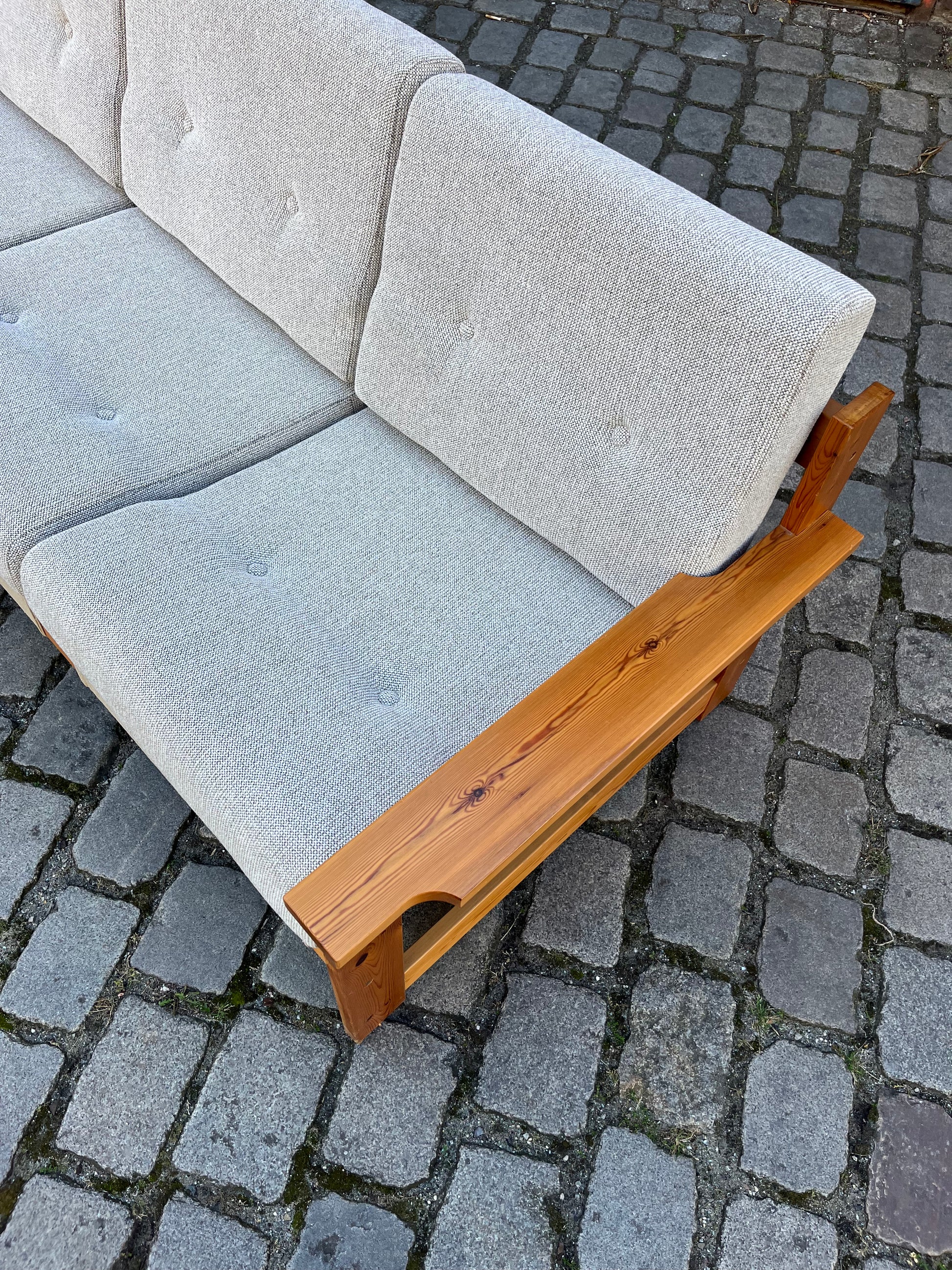 3-Sitzer Sofa beige grau Safari Style