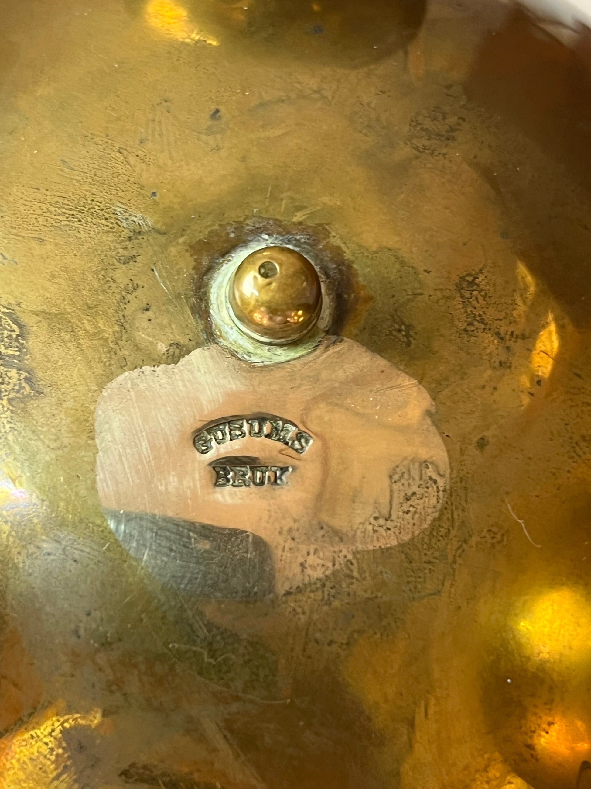Kugeltischlampe Messing von Gusums Bruk aus Schweden