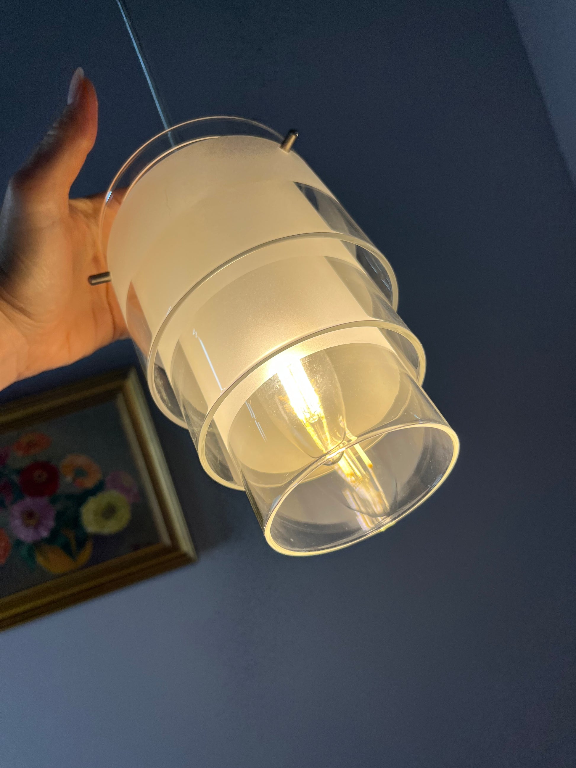 Lamellenlampe Eiszapfen weiß Glas von Markslöjd Sweden