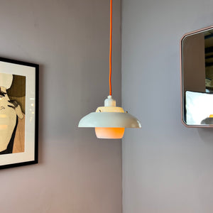 Lamellenlampe neu lackiert weiß orange