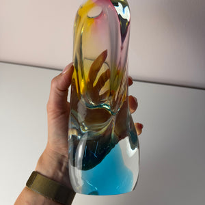 Vase Regenbogen Glas von Josef Rozinek für Borske Sklo