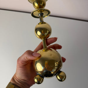 Set: 2x Kugel Kerzenständer Messing aus Dänemark