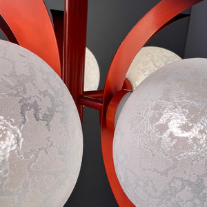 Kronleuchter weiß orange von Richard Essig