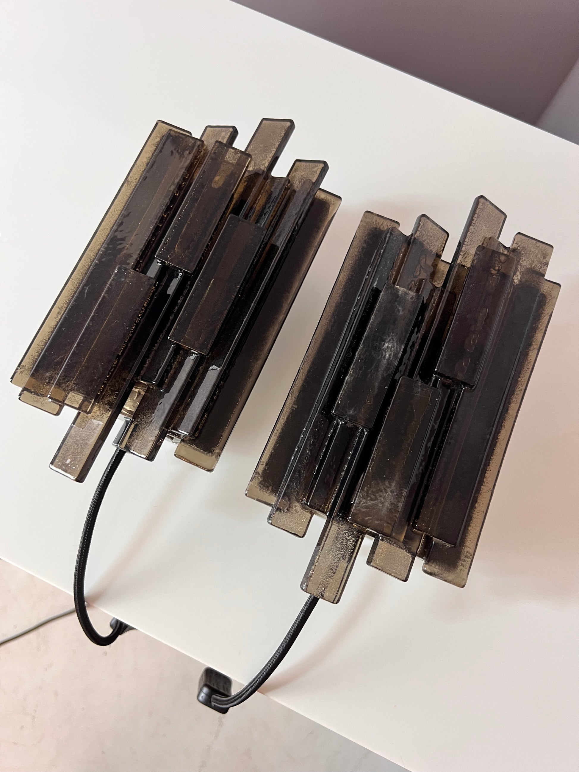 Set: 2x Wandlampe graubraun von Claus Bolby