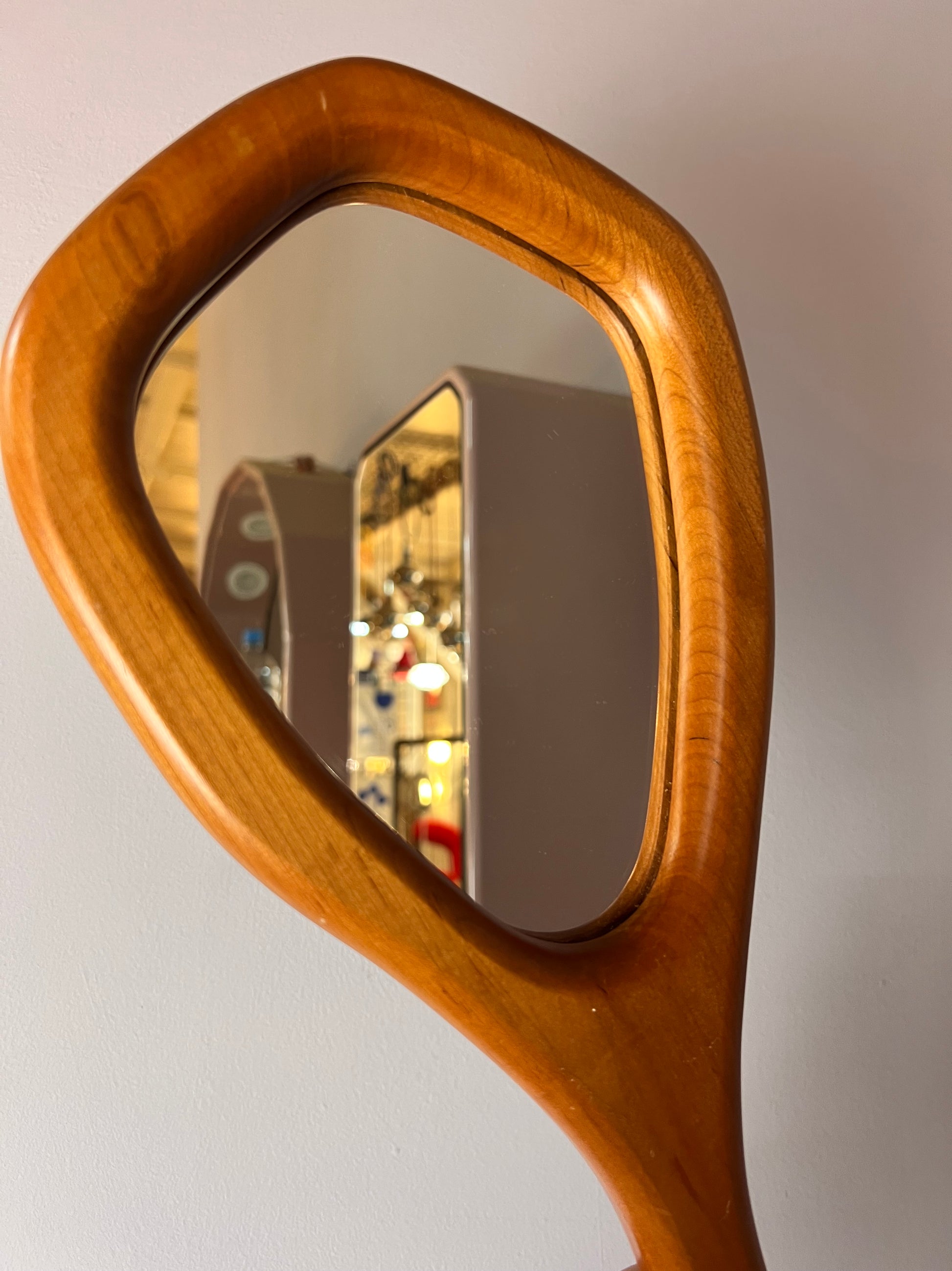 Handspiegel Buche 70er