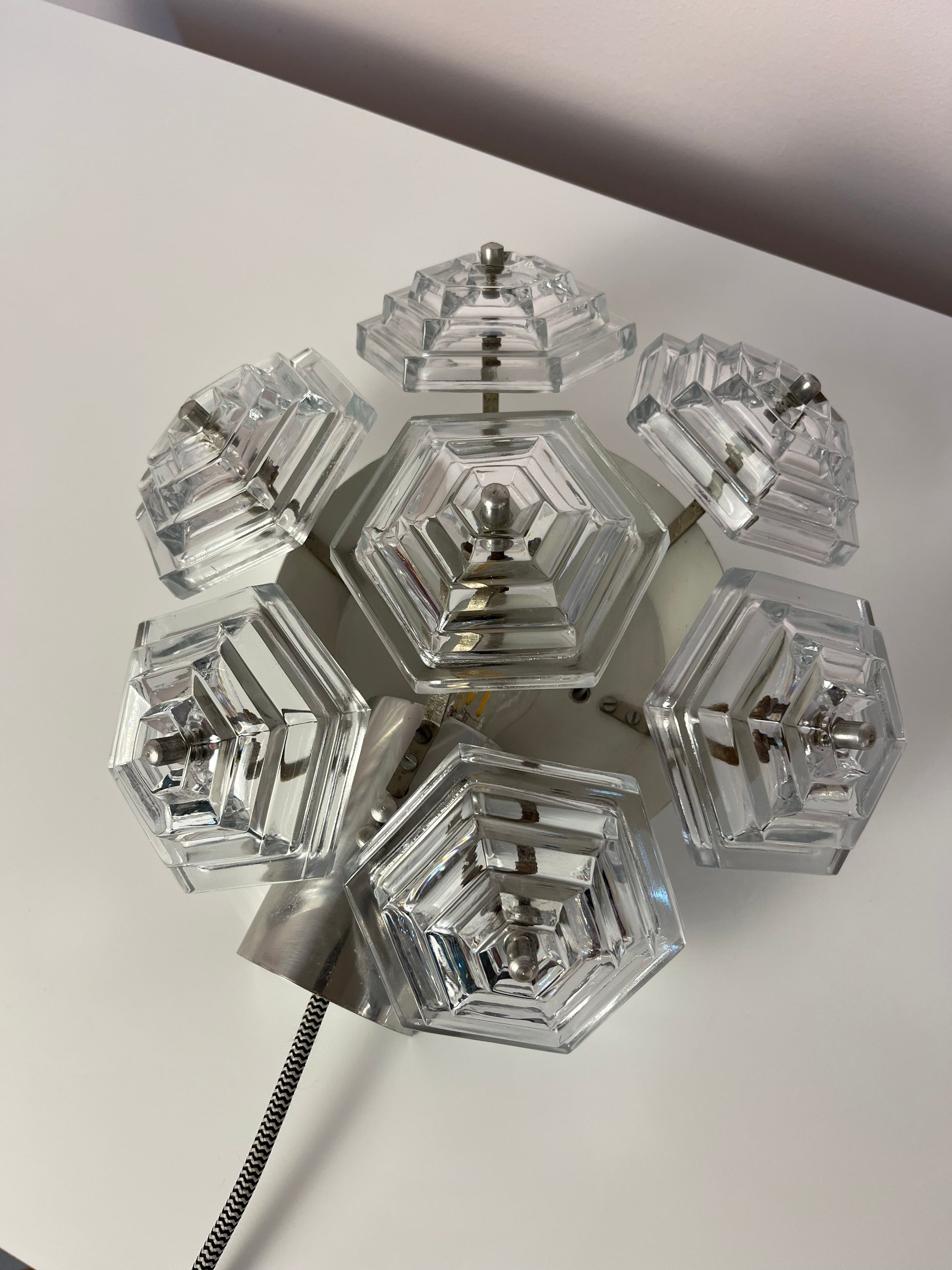 Wandlampe Eiskristall von VEB Kristallleuchtenbau Ebersbach