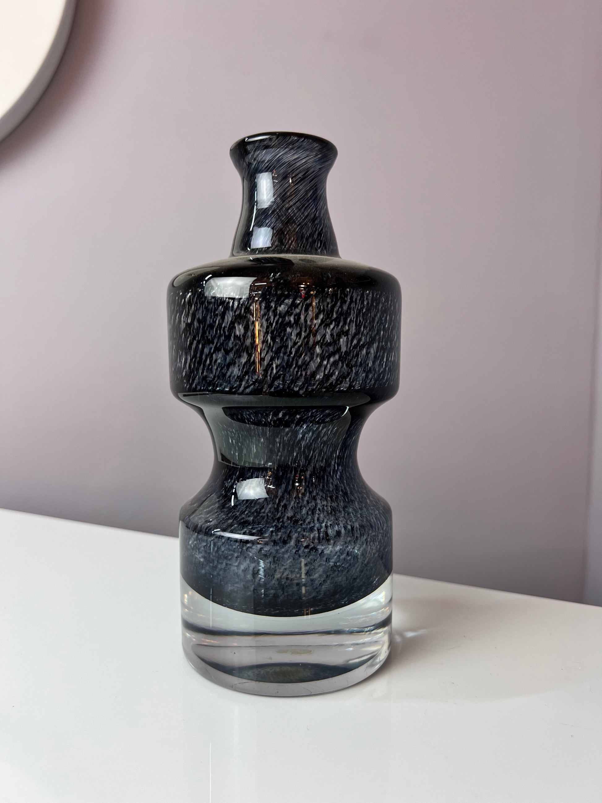 Vase grau von Bo Borgström für Åseda Glasbruk