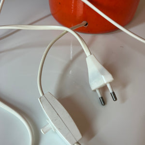 Stehlampe orange Keramik mit Wollschirm