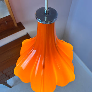 Blumenlampe orange Glas von Peill & Putzler
