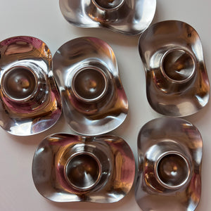 Set: 6x Eierbecher Cromargan von Wilhelm Wagenfeld für WMF