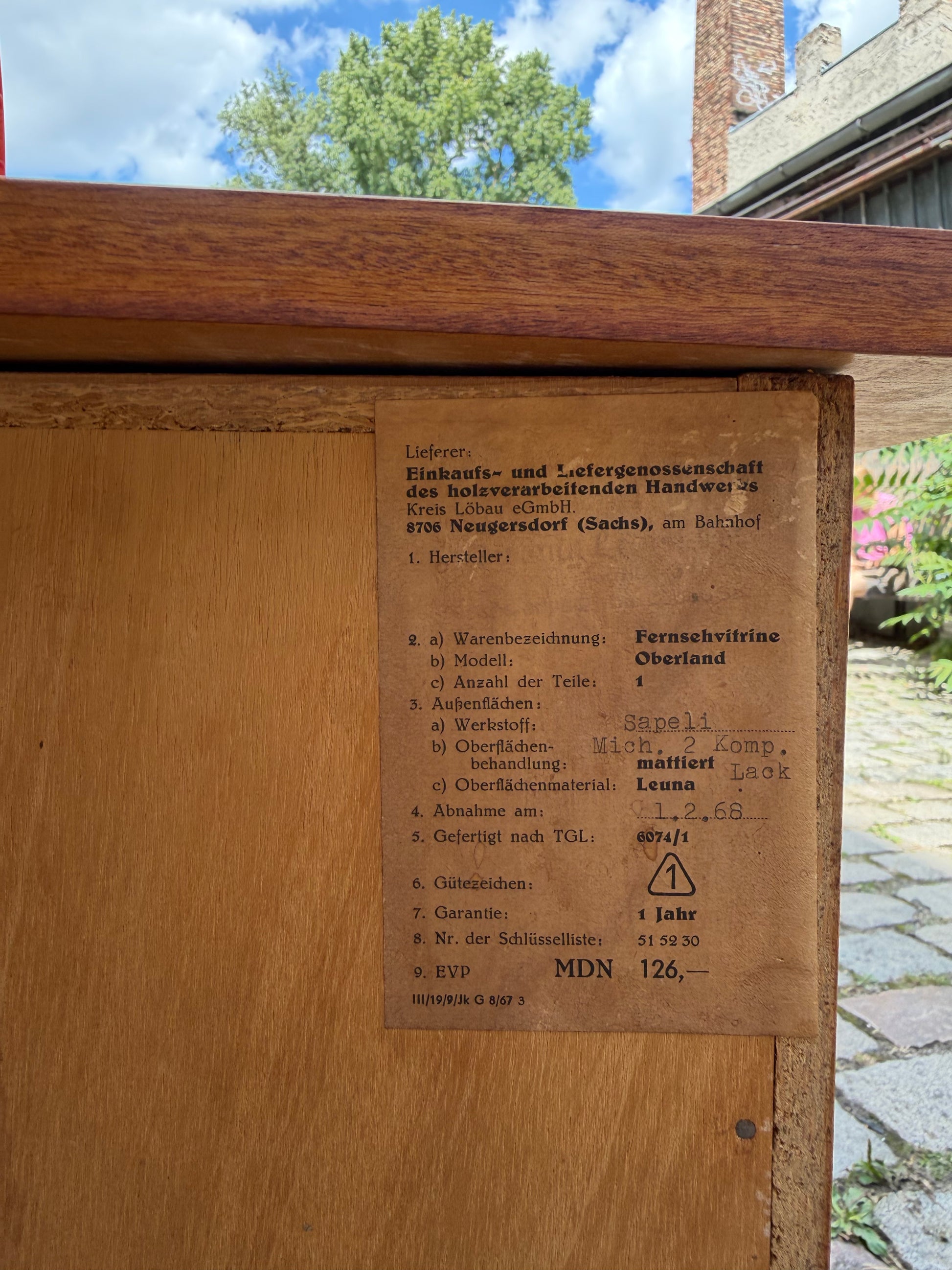 Fernsehvitrine Sapelli-Mahagoni mit drehbare Platte