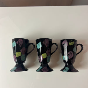 Set: 6x Tasse schwarz pastell