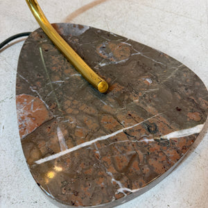 Stehlampe mit Marmorfuß & original Schirm von Rupert Nikoll