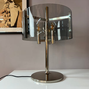 Tischlampe Chrom & Rauchacryl