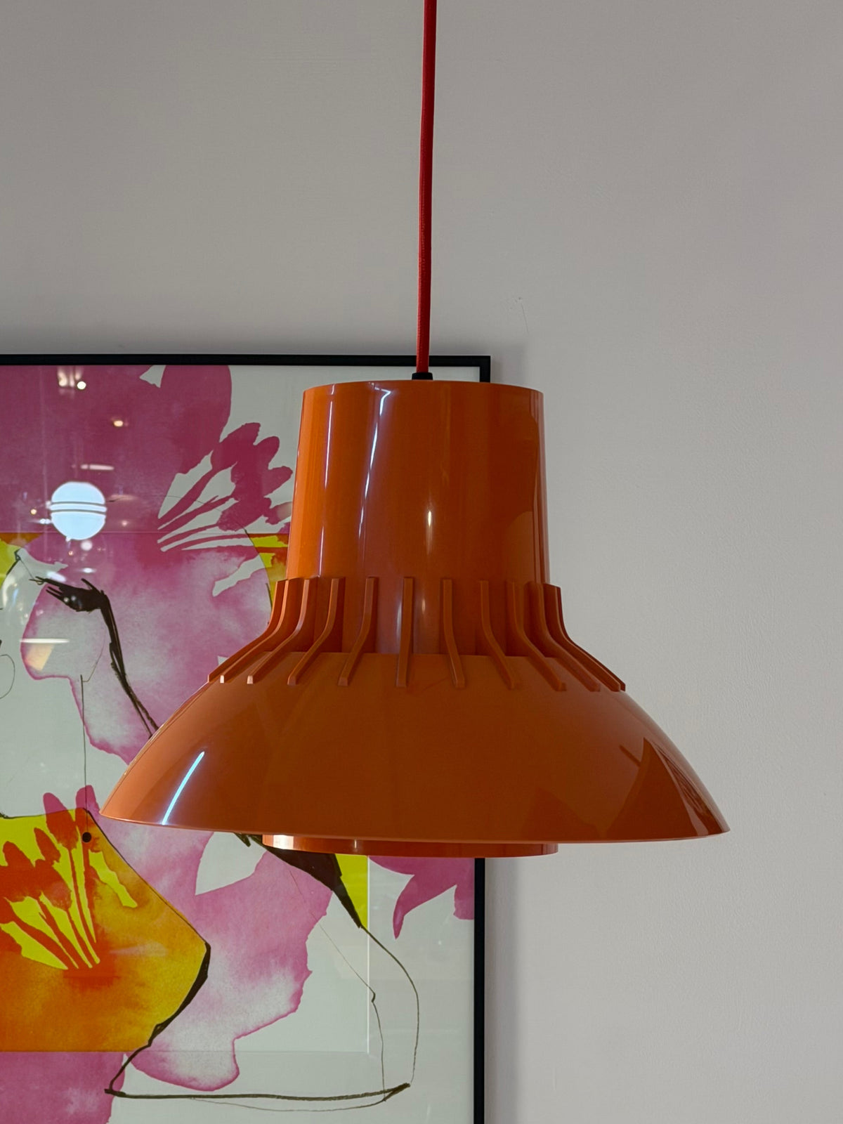 Hängelampe Solar orange Kunststoff von Svend Middelboe für Nordisk Solar