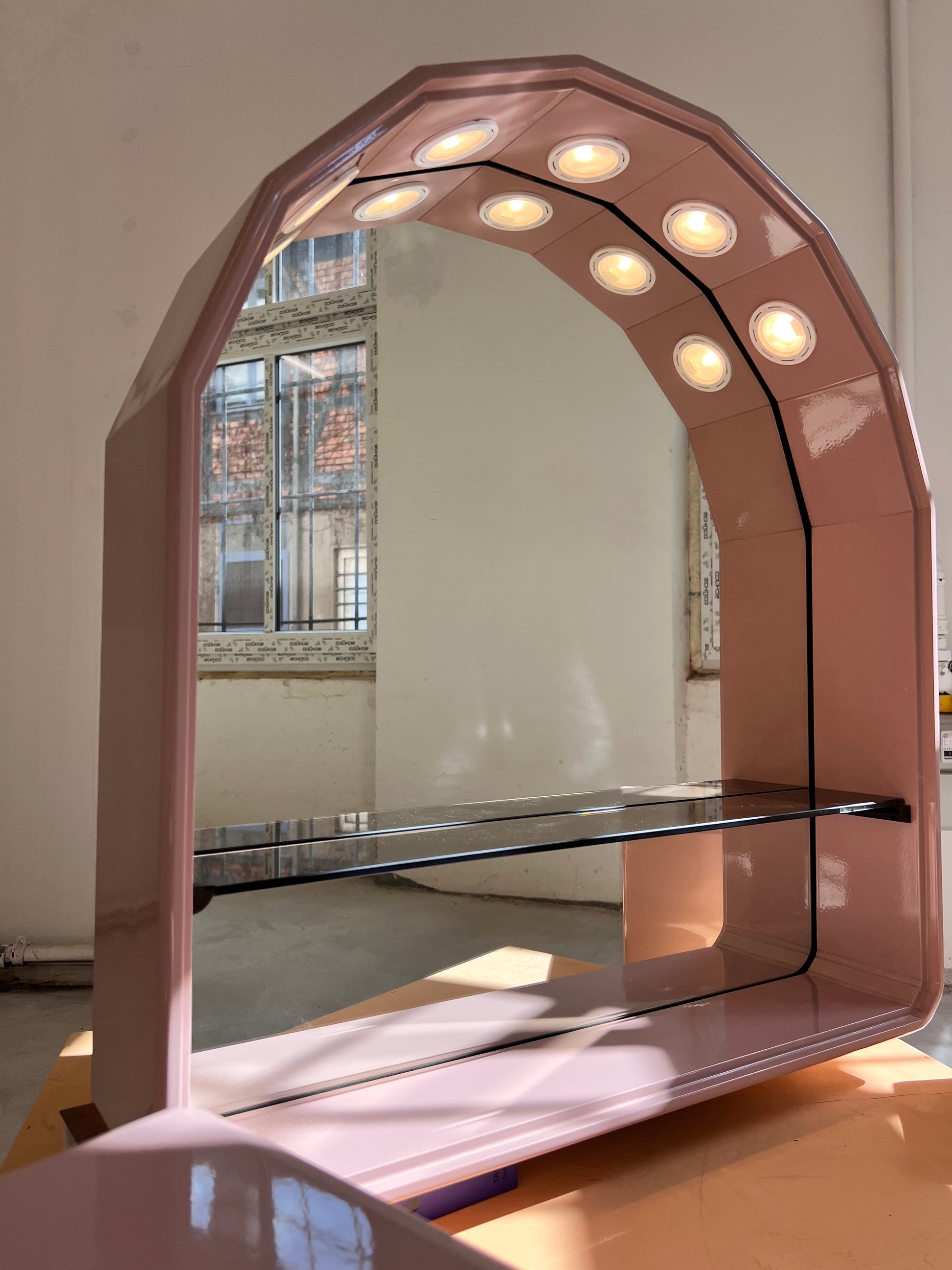 Set: Spiegelschrank rosa von Duscholux