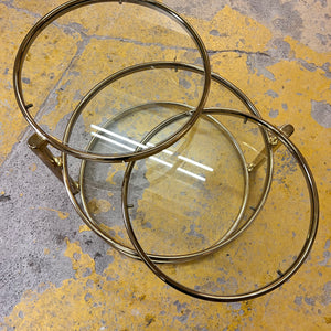Runder Couchtisch Messing Glas mit drehbaren Tischplatten