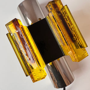 Wandlampe gelb schwarz von Claus Bolby für Cebo