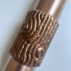 Brutalistische Vase silber Edelstahl 70er