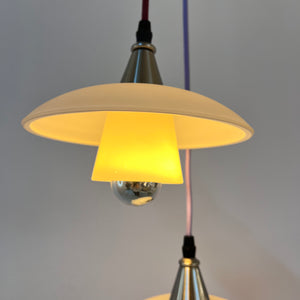 Lamellenlampe Milchglas aus Dänemark
