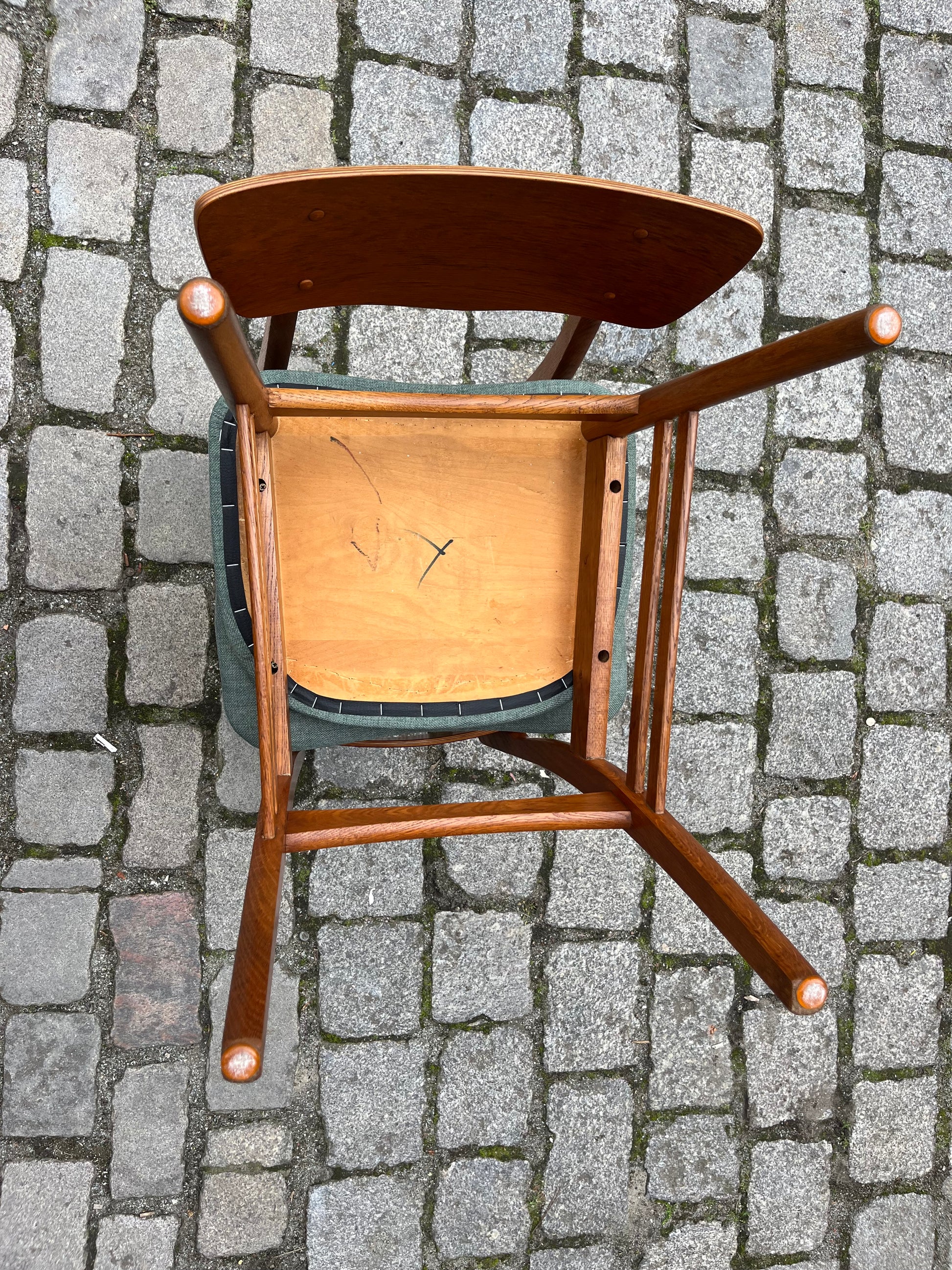 Set: 2x Esszimmerstuhl teal Teak