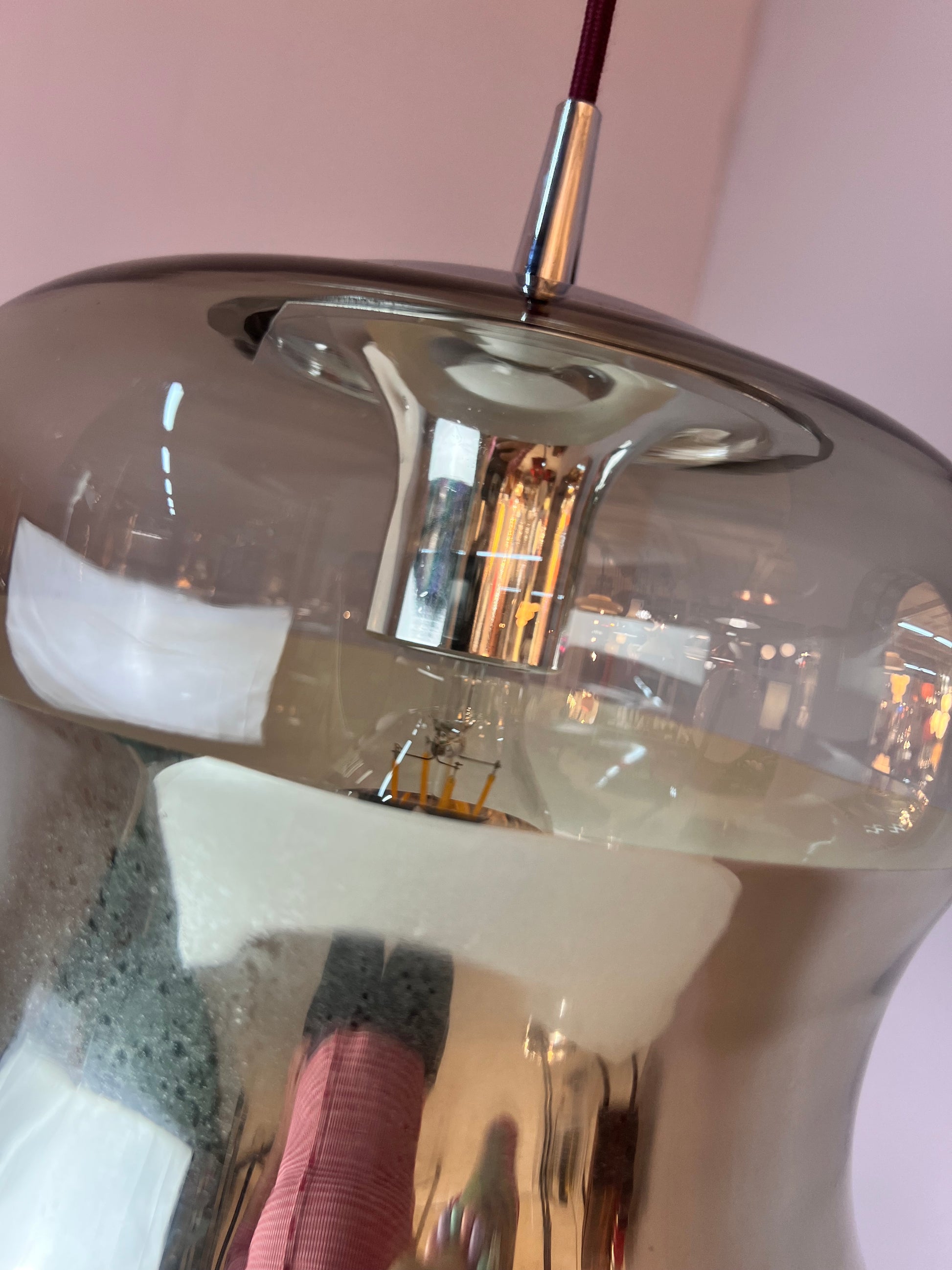 Hängelampe Rauchglas Chrom von Peill & Putzler
