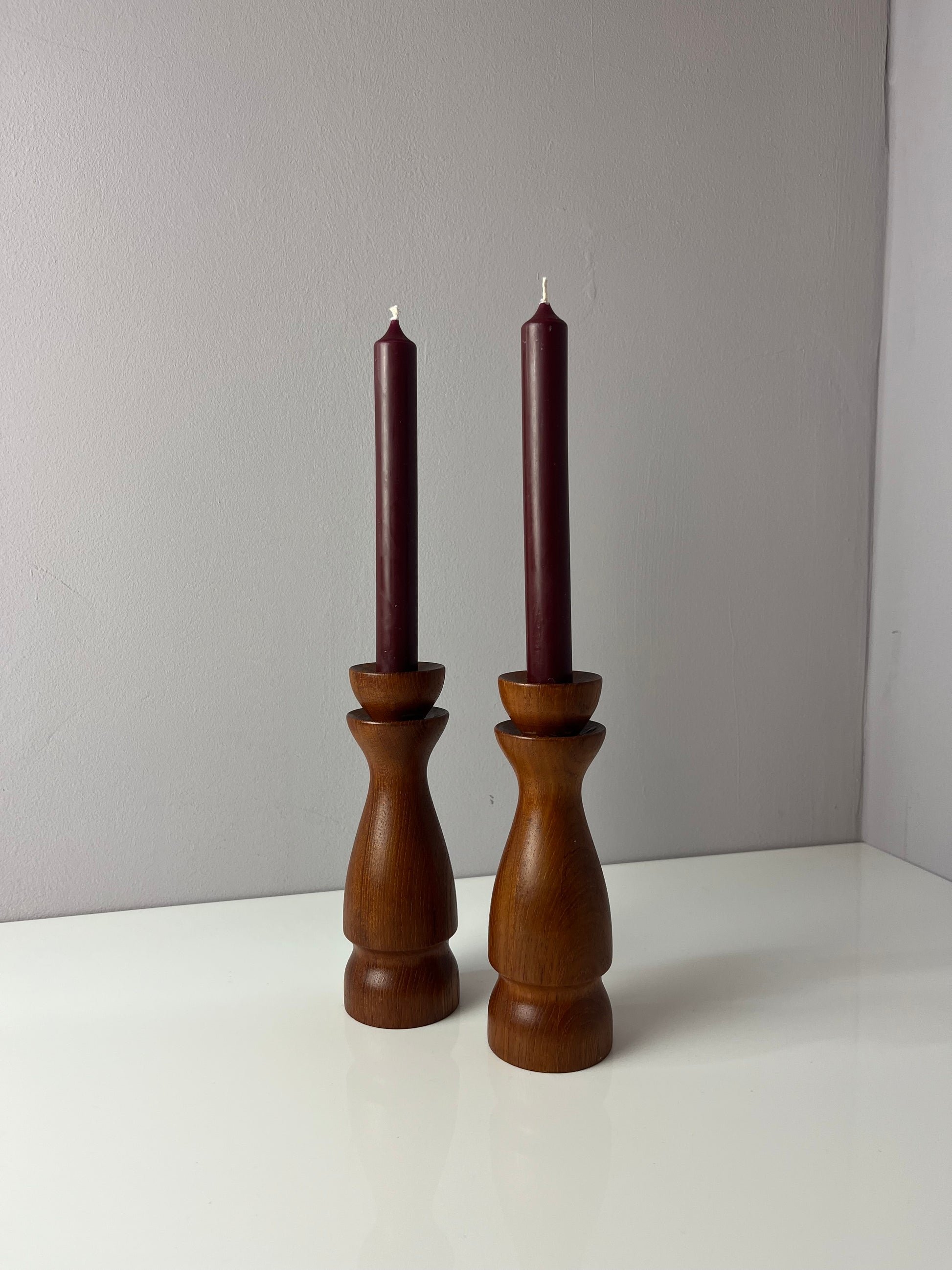 Set: 2x Kerzenständer Teak
