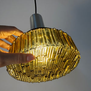 Hängelampe braun Glas Metall