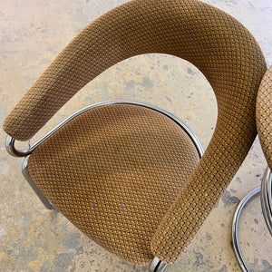 Freischwinger beige Chrom von Giotto Stoppino - mit kleinen Gebrauchsspuren