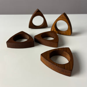 Set: 5x Serviettenring Teak aus Dänemark