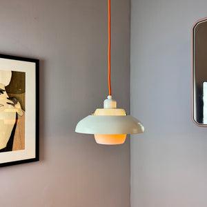 Lamellenlampe neu lackiert weiß orange