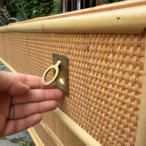Kommode Rattan Bambus mit Messinggriffen von Dal Vera