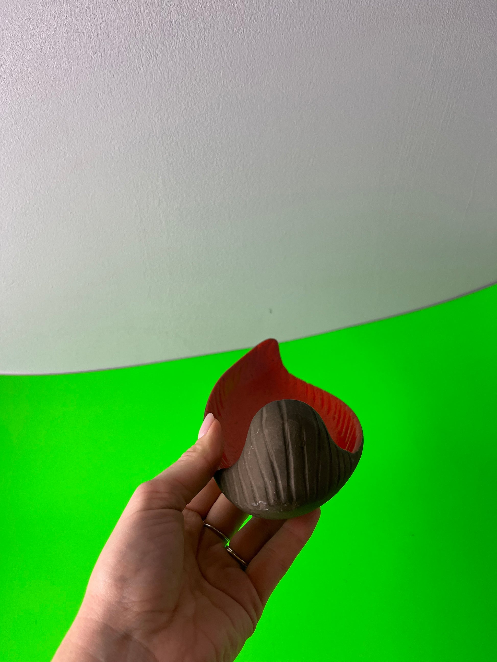 Wandkerzenhalter rot braun Keramik