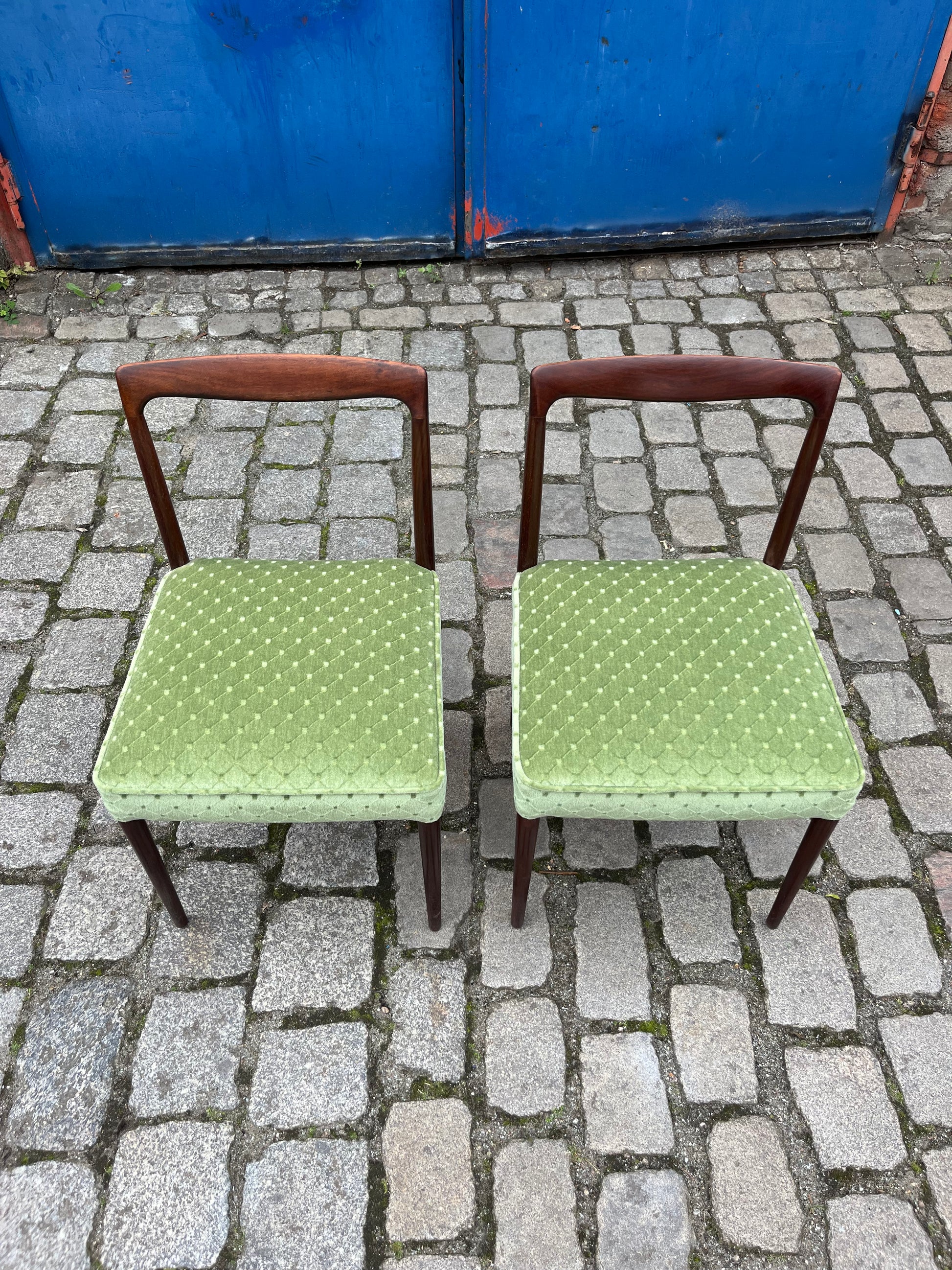 Set: 2x Stuhl grün Palisander