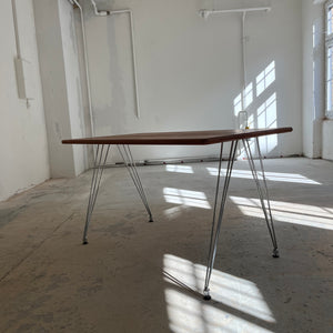 Esstisch / Schreibtisch Teak mit neuem Chromgestell von O. D. Møbler