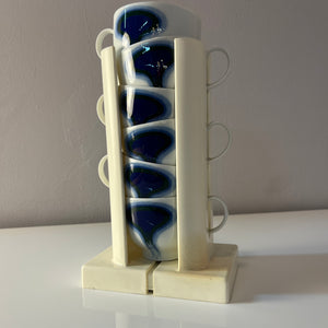 Set: 6x Tasse Form F Pop Art blau weiß von Fürstenberg
