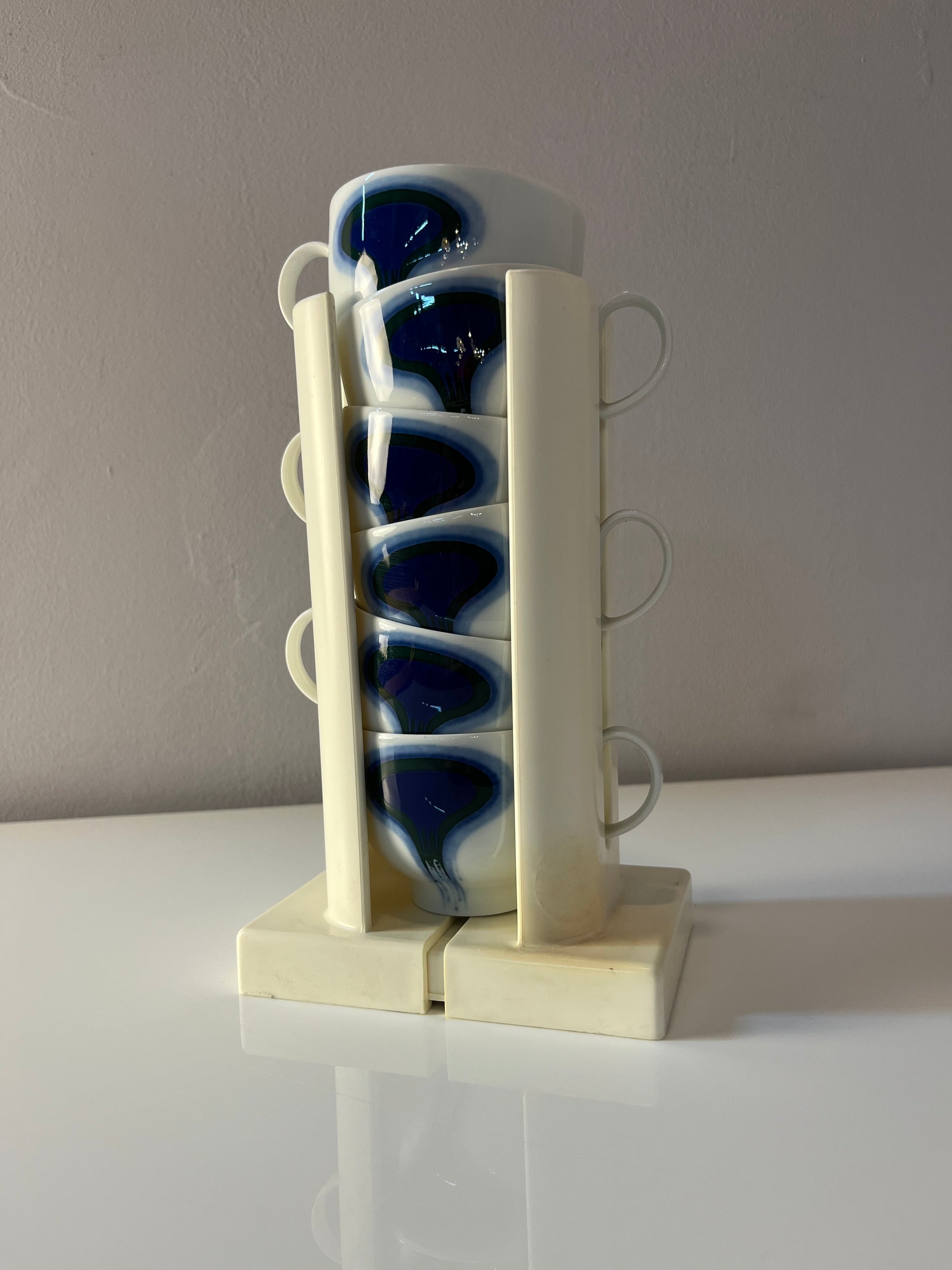 Set: 6x Tasse Form F Pop Art blau weiß von Fürstenberg